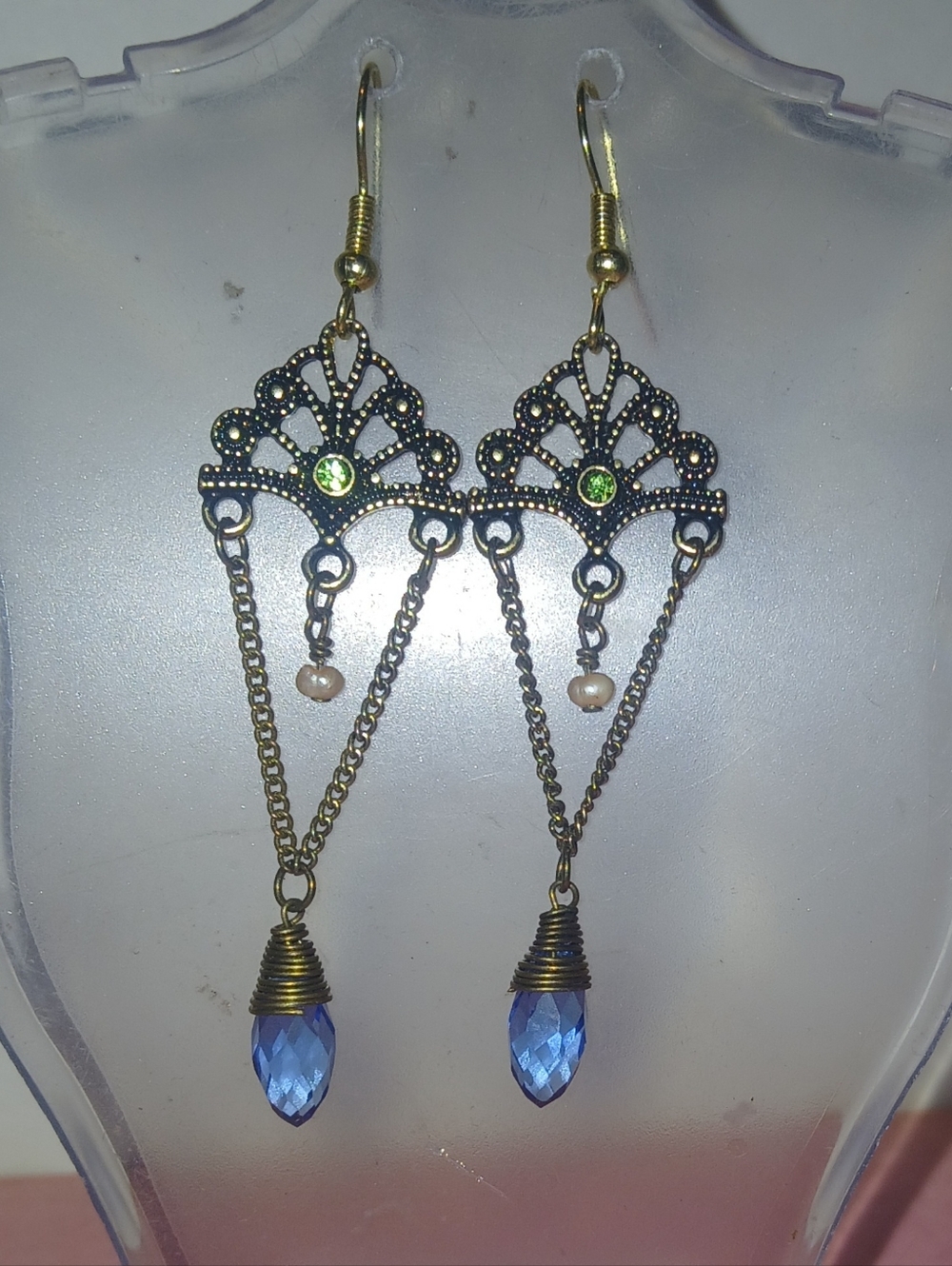 Hand Crafted Vintage-Inspired Gold Tone Earrings